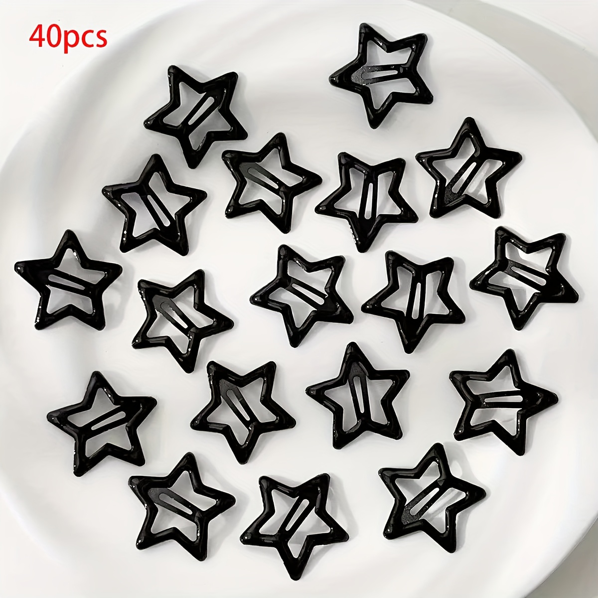 40-pack Black Star Hair Clips, Simple And Versatile Back Of Head Bb Clips For Bangs, Forehead, And Side Hair