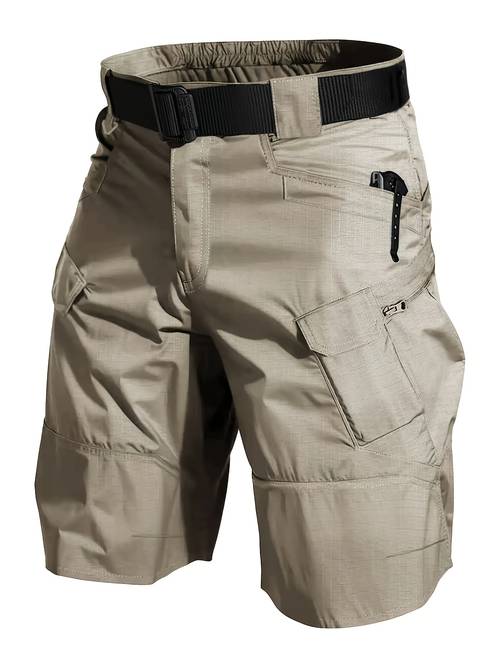 mens cargo shorts multi pocket tear resistant wear resistant and durable solid color summer shorts suitable for outdoor hiking no waistband