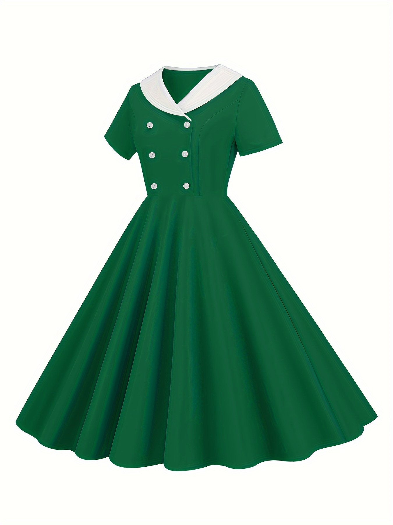 Vintage inspired green long wool coat 4604