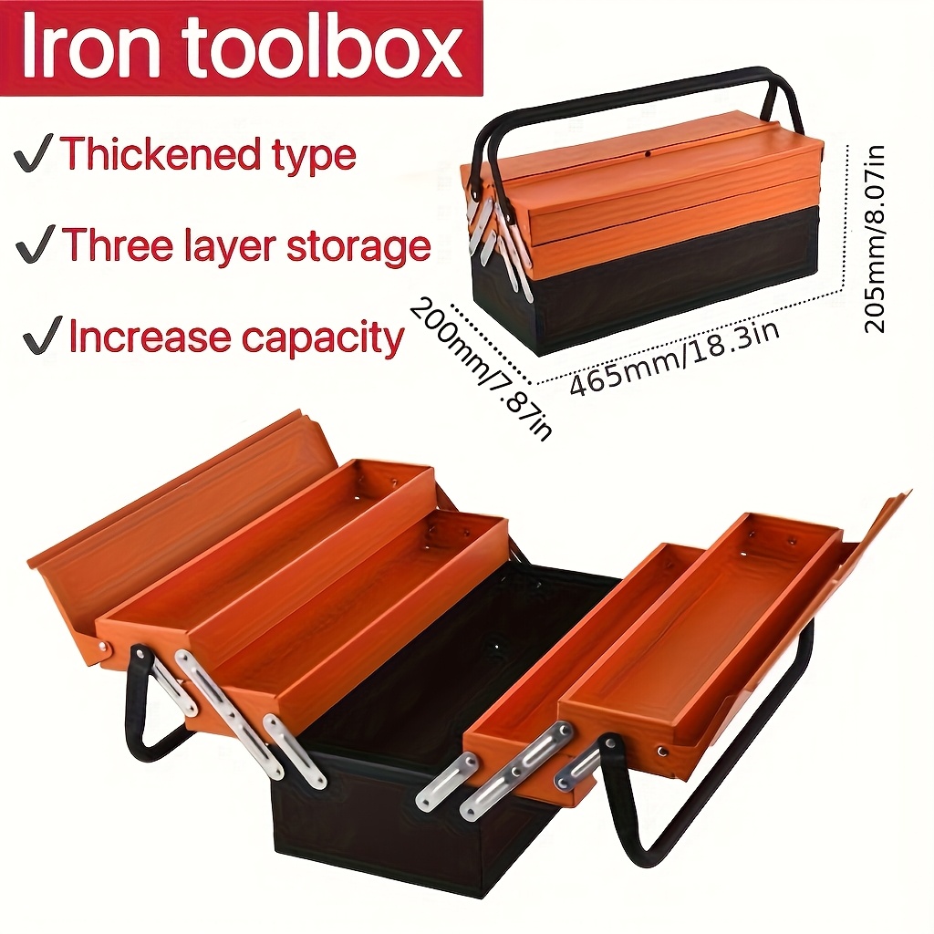 a large, three-layer multifunctional metal toolbox for industrial-grade automotive repair tools, designed for heavy-duty storage. 0
