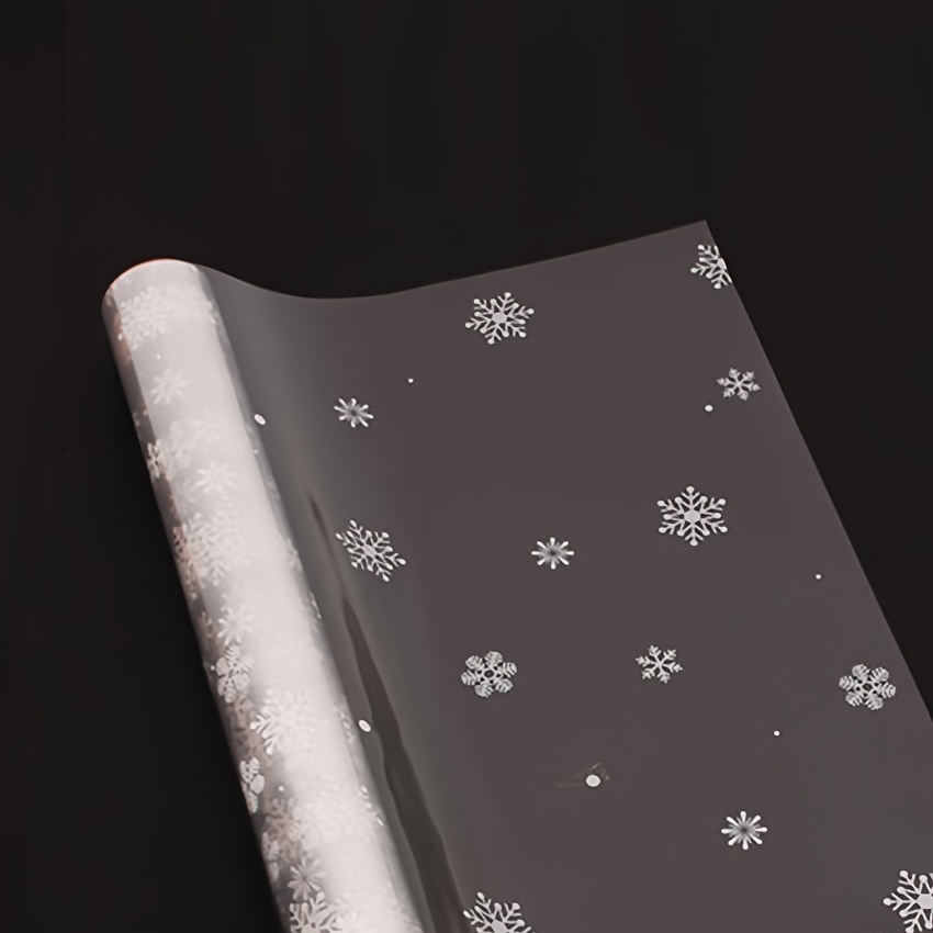 

Waterproof Snowflake Cellophane Sheet - Transparent Plastic Film For Christmas Eve Apple & Flower Bouquet Wrapping, Christmas, Snowflake, Cellophane, Wrapping Paper