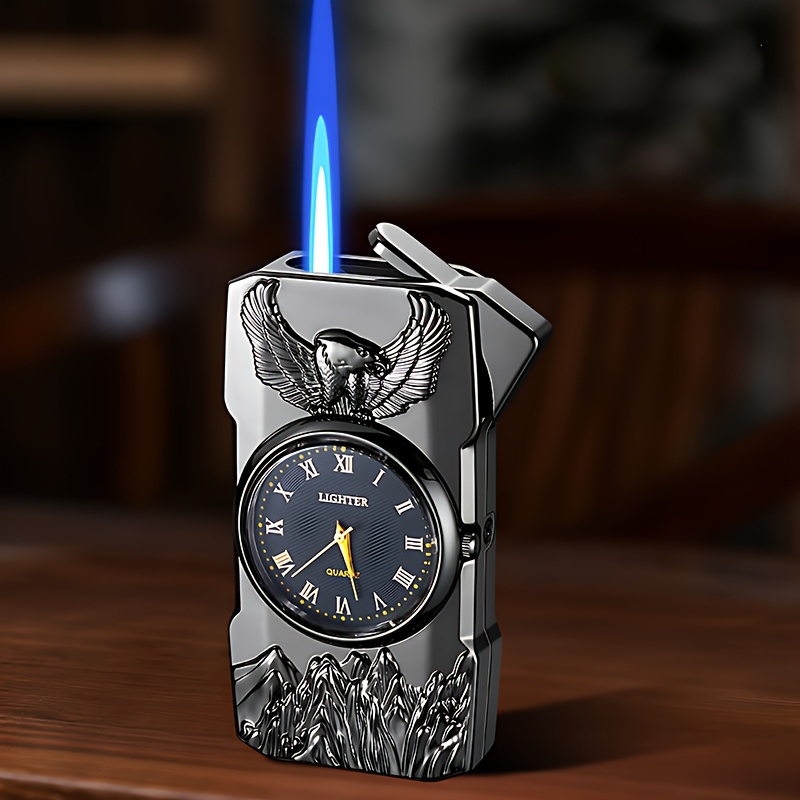 TEMU Lighter, Butane Lighter, Straight Blue Flame Lighter, Windproof Lighter, Butane Lighter, Multifunctional Lighter, Adjustable Flame Size,