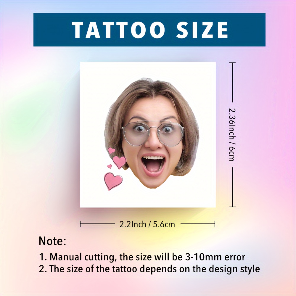 Personalisierte Temporäre Tattoos Mit Eigenem Foto - Wasserfest, Bis Zu 1 Woche Haltbar (4 Größen)