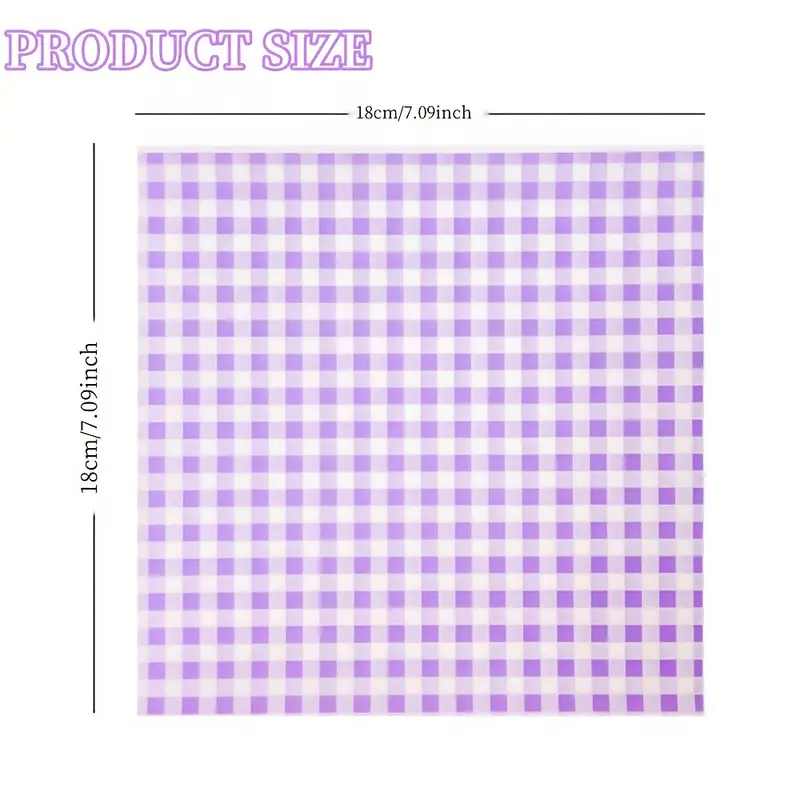 oil proof greaseproof wax paper sheets decorative checkered green grid baking serving kitchen wrapping paper for bakery gift packaging pink white green white wax paper sheets for food festive design material Product details 2