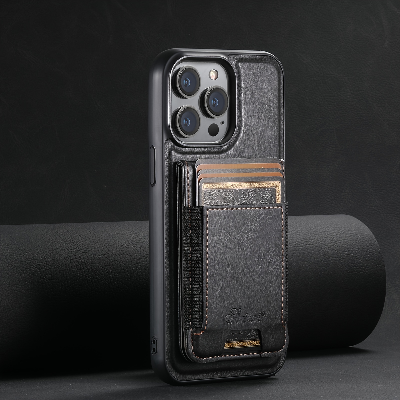 

2-in-1 Compatible Wireless Charging Case Pu Leather Luxury Card Holder Holder Case Black Blue Brown For Iphone 15 Pro Max 14 Plus 13 12