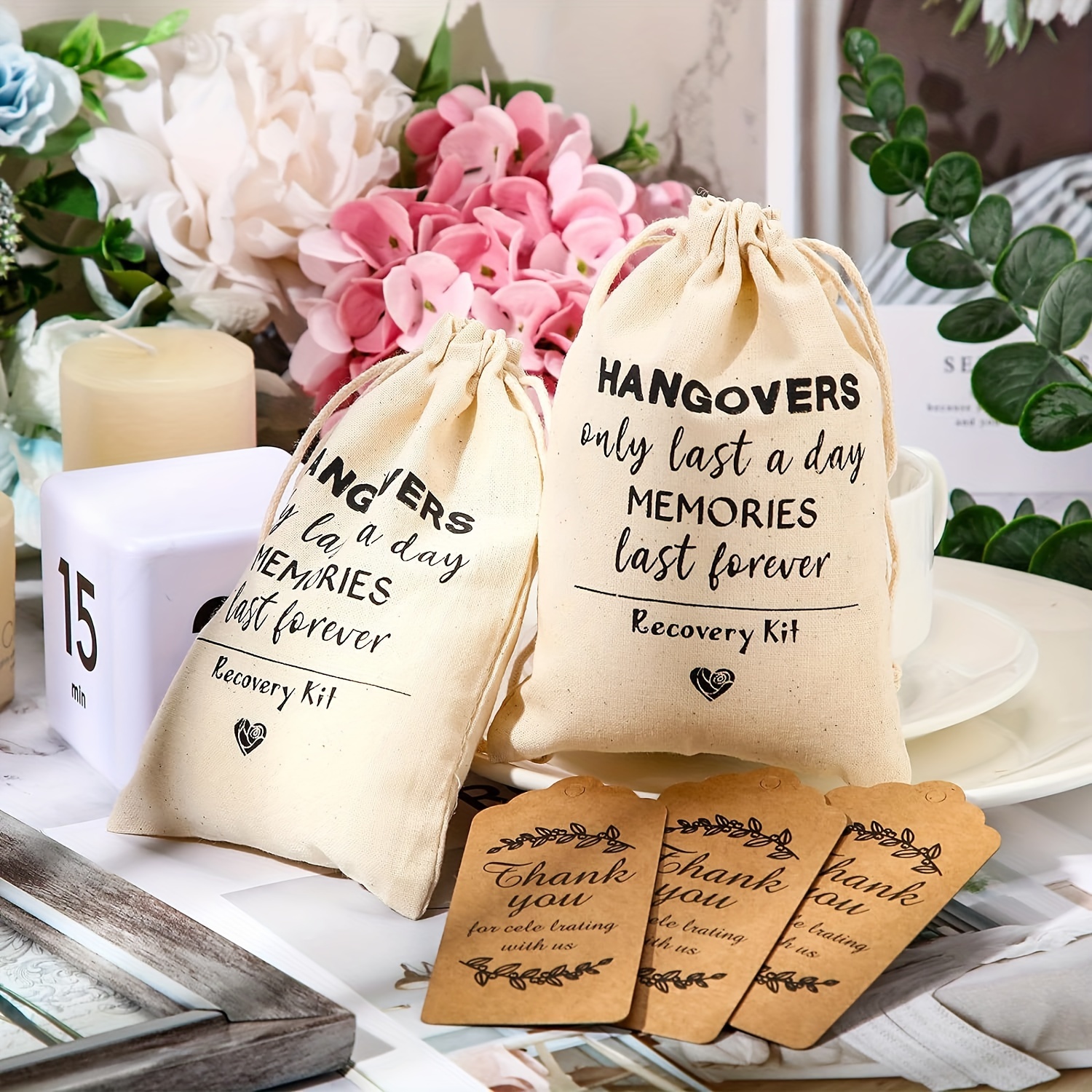 

Set, 30pcs Bags 30pcs Kraft Cards Cotton Party Favor Wedding Bag 4 X 6 Inch Hangover Bachelorette Bags Drawstring Survival Recovery Kit Bag With Gift Tags For Wedding Bridal Bridesmaid Groomsman Gifts