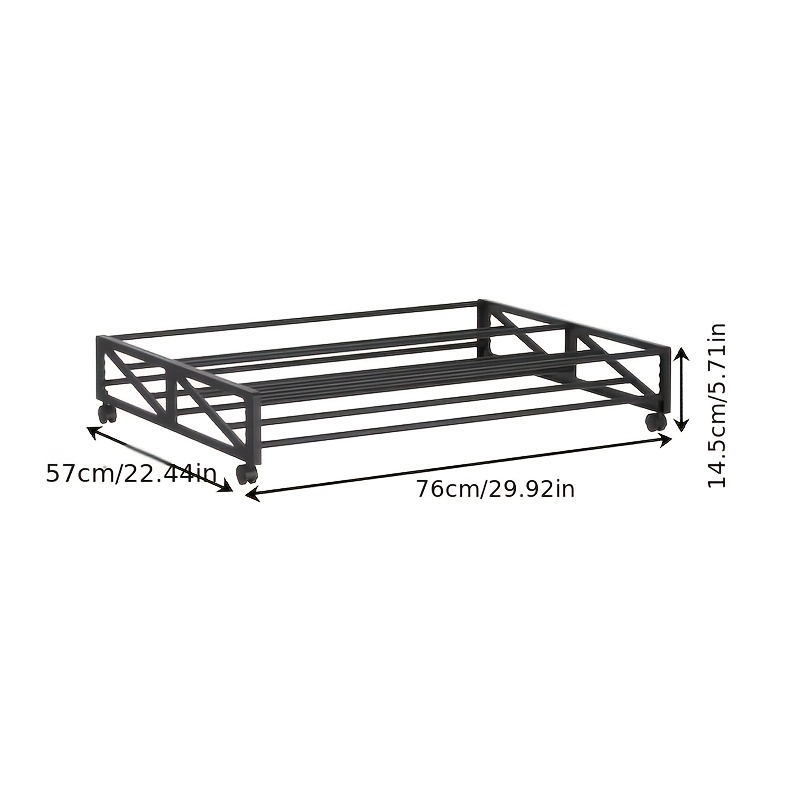 TEMU 1pc Rolling Under Bed Shoe Storage Rack With Wheels, Saving Shoe Organizer, Large Capacity Slide-out Shoe Holder For Bedroom, Closet, Dorm, Fits