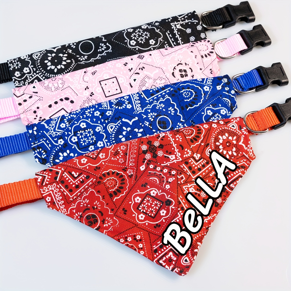 Customizable Adjustable Dog Bandana, Personalized Pet Saliva Towel & Collar