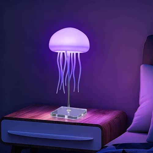 1pc jellyfish lamp jellyfish lamp with dancing legs rgb gradient jellyfish bedside lamp with remote control and touch sensor usb rechargeable jellyfish table lamp with built in battery long lasting and durable battery suitable for home use