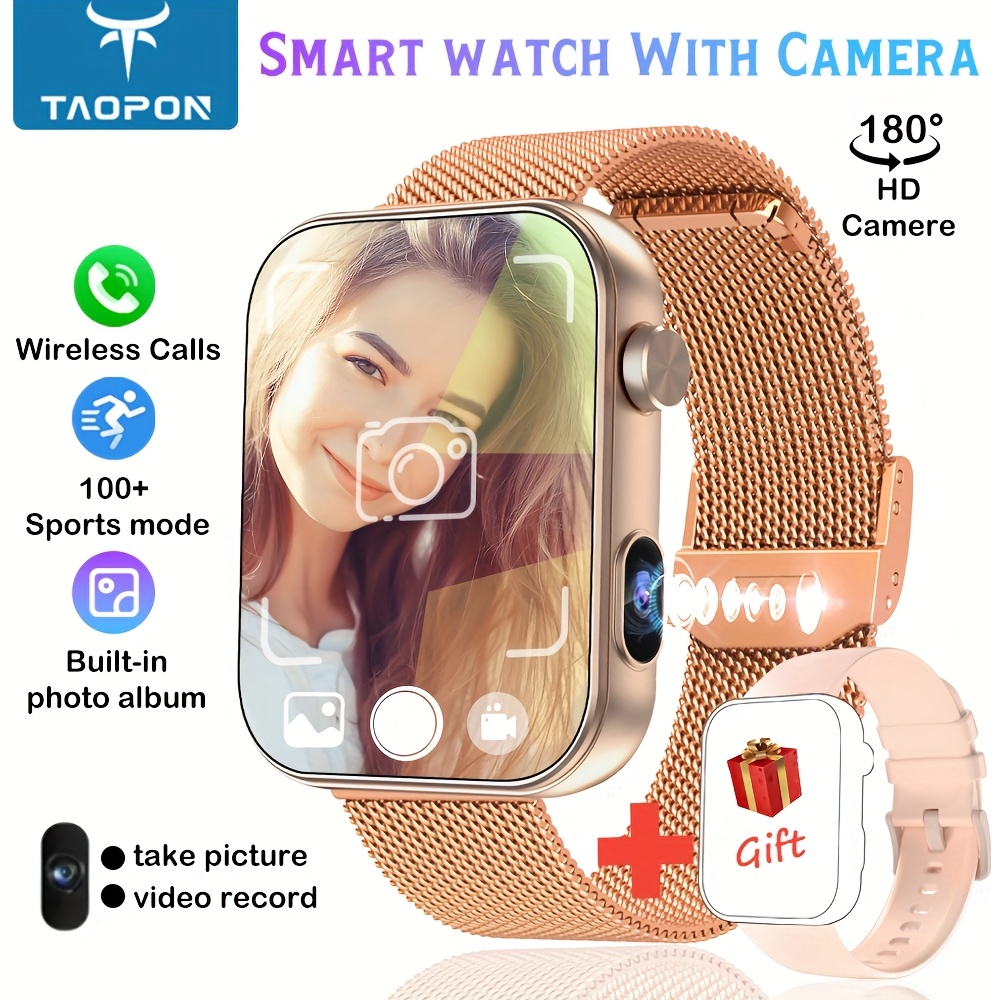 Les montres intelligentes TAOPON pour hommes et femmes sont livrées avec des fonctionnalités telles que la photographie, l'enregistrement audio et la vidéo, équipées d'une caméra intégrée, d'un tracker de fitness de calories et de la surveillance du sommeil. – Image 7