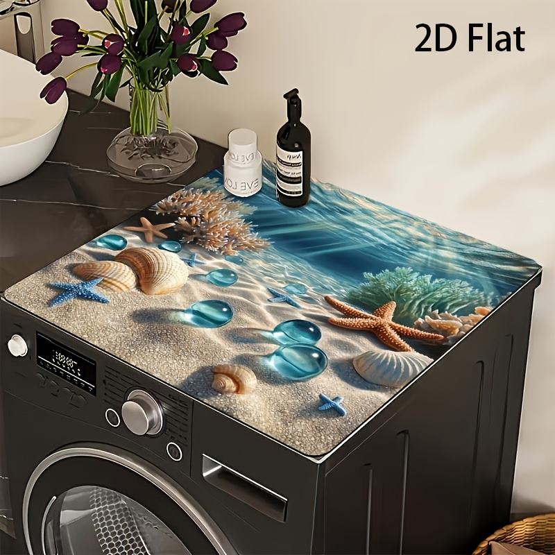 E-shop Geschirrtrockner-Matte - Schnelltrocknendes, isolierendes Design, Unterwasserwelt-Muster (Seestern und Muscheln),