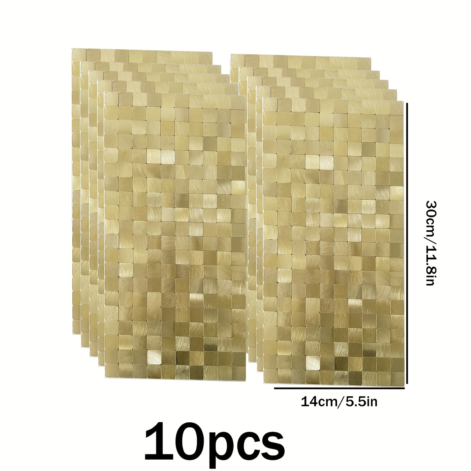 TEMU 5 stuks Zelfklevende, Makkelijk Verwijderbare Gouden en Zilveren Mozaïek Tegelstickers - Ideaal voor Badkamer & Keuken Achterwand Renovatie