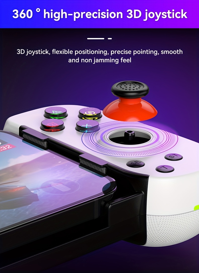 Wireless Dual Motor Vibration Game Controller with Carbon Film Joystick & Cool LED Backlighting - Compatible with Android, PC, Switch, iOS - Not for PS4, Rechargeable Lithium Battery, Multi-Platform Controller|Modern Gaming Controller|Dual Motor Vibration