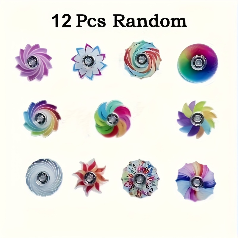 Image of Gift For Her/him 6/12pcs Vibrant Acrylic Fidget Spinners - Perfect For Party Favors, Easter & Holiday Gifts, Cool Toys For Random Color Halloween/thanksgiving Day/christmas Gift Easter