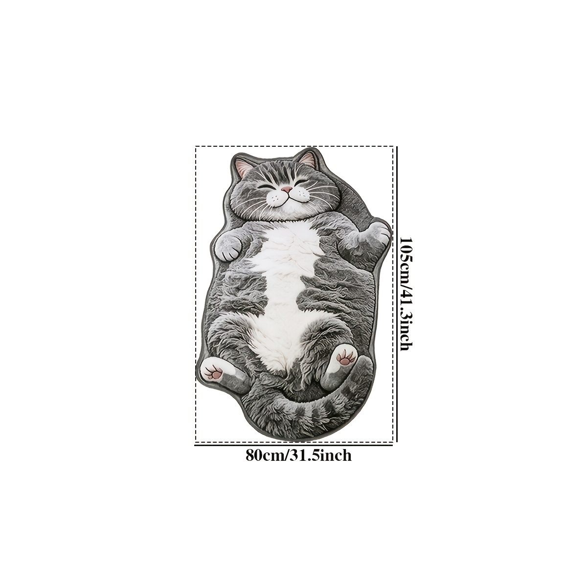 TEMU 1pc Suitable For Living Room Rug - Thick 8mm Soft Faux With Irregular Kitten Pattern, Non-slip Floor Mat Suitable For Bedroom,, , Hand Washable
