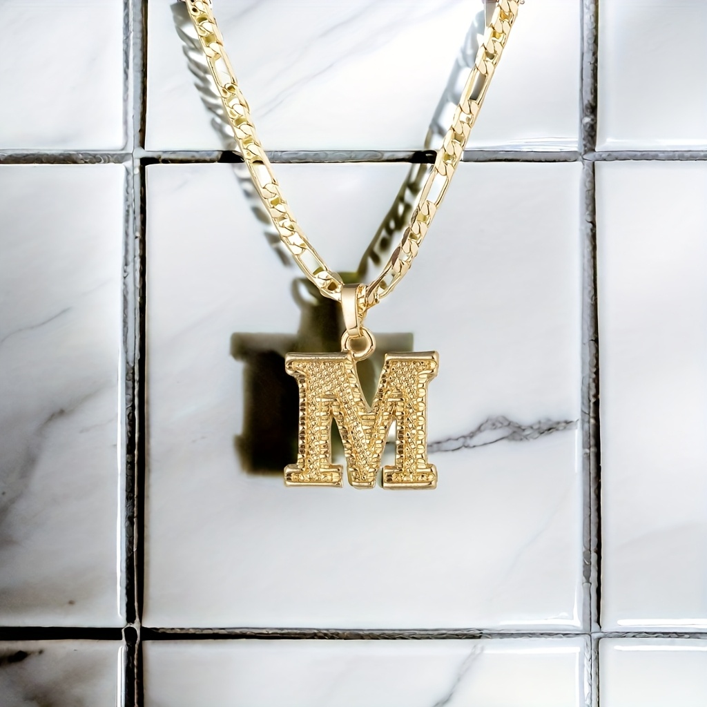 

Large Alphabet Necklace - 18k Gold Plated Pendant On Chain | Jewelry Gift Set For Men, Women, | Luck & | Milestones With | Ideal Birthday & Holiday Gift