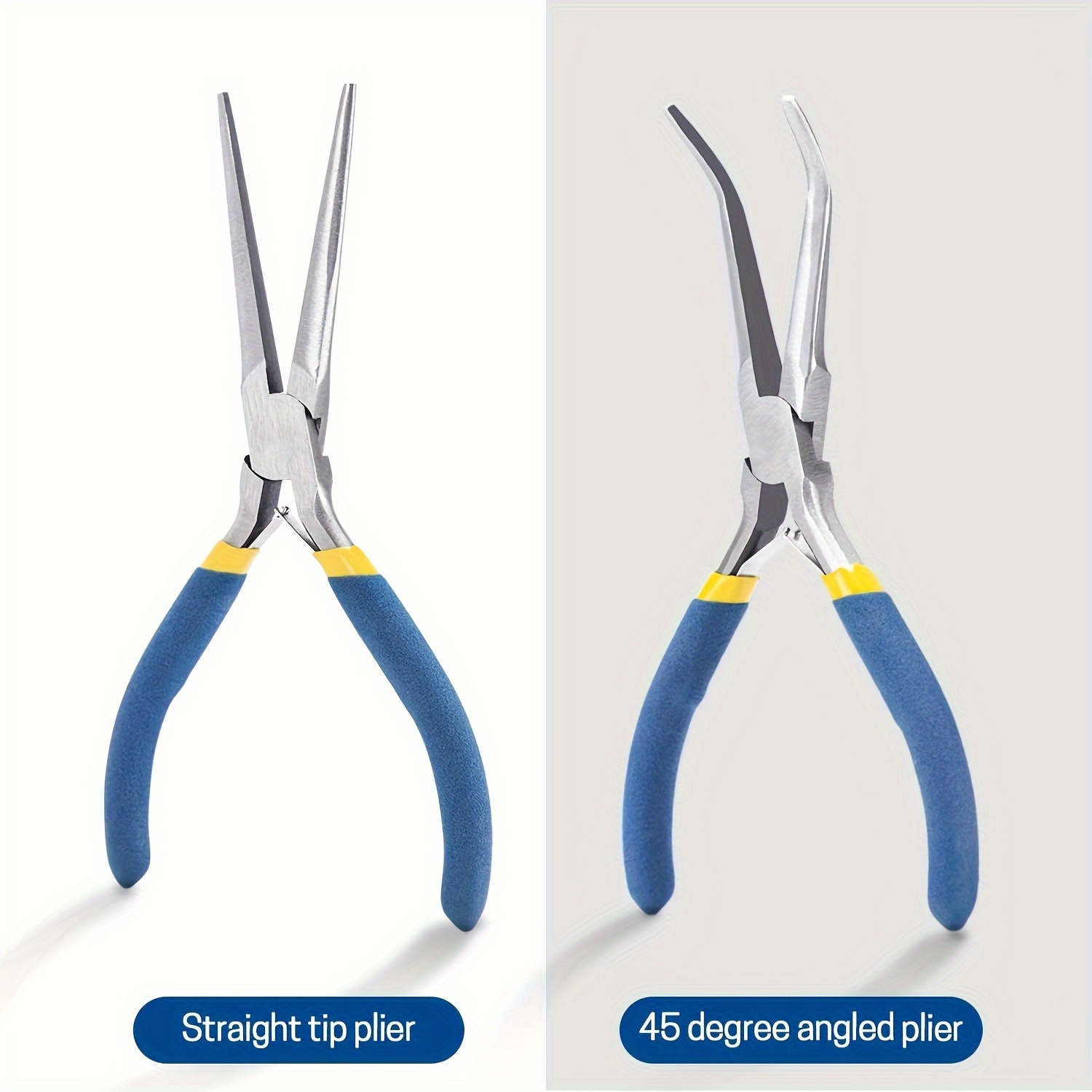 

2pcs 6" Mini Needle Nose Pliers With Comfort Grip Handles, 2pcs Long Nose Pliers Set For Handmade Craft