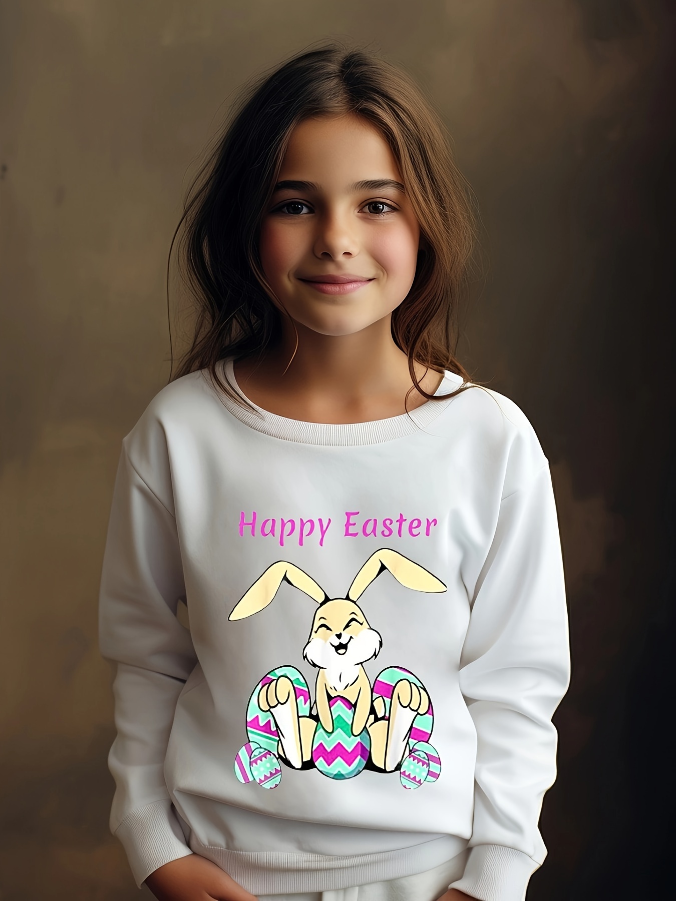 Autumn and Spring Arrival Cartoon Pattern Long Sleeves Pullover with Tulle Decoration for Stylish Girls