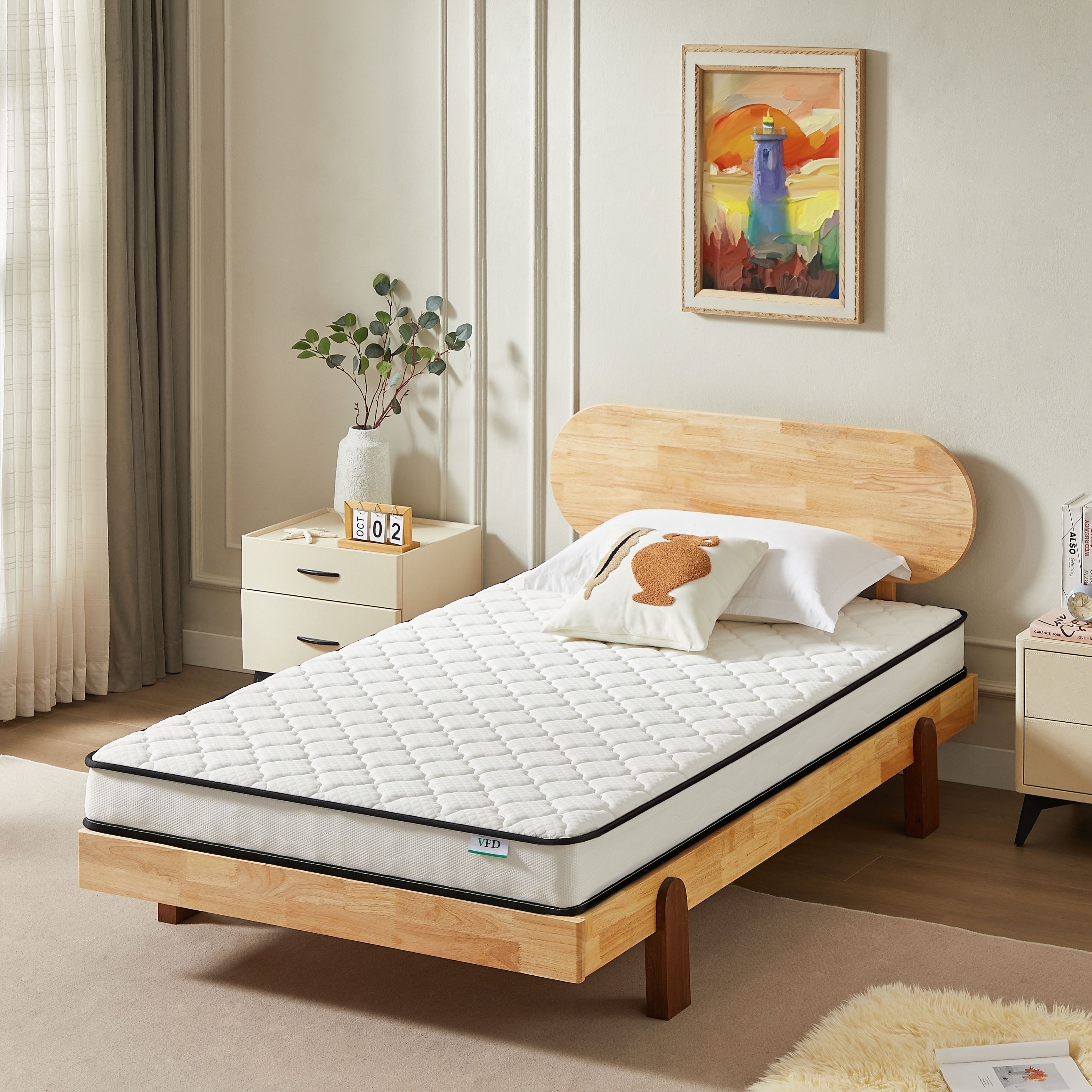TEMU 6 Inch Foam And Spring Hybrid Mattress