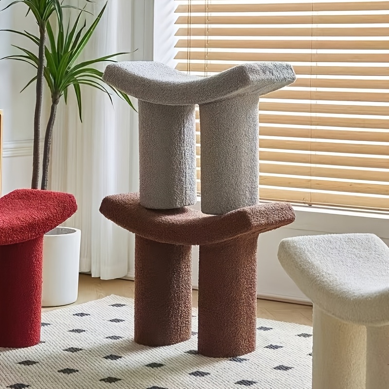   plastic living room creative low stool household entryway minimalist small stool shoe bench   shoe changing stool lamb wool   shoe changing stool Product details 1