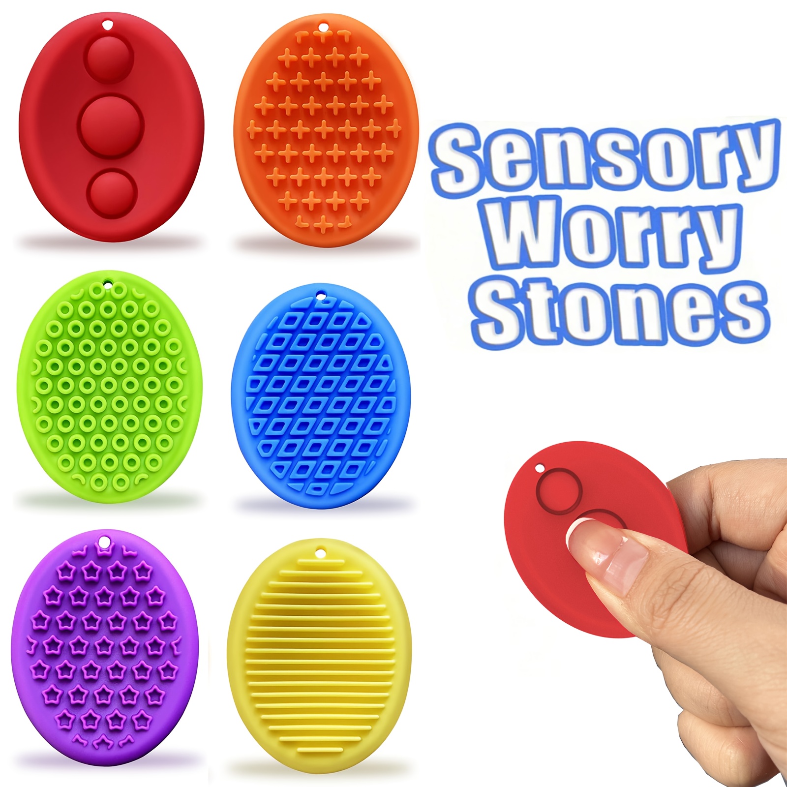 fidget toys for kids 6 pack textured soft worry stone for   calming fidget stress toys for students anxiety relief small prizes fidget toys