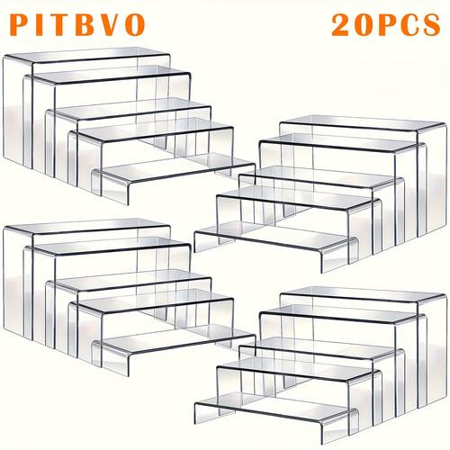 10 20pcs of acrylic display risers in sizes transparent acrylic stands for showcasing figures cupcakes jewelry perfumes and more large size