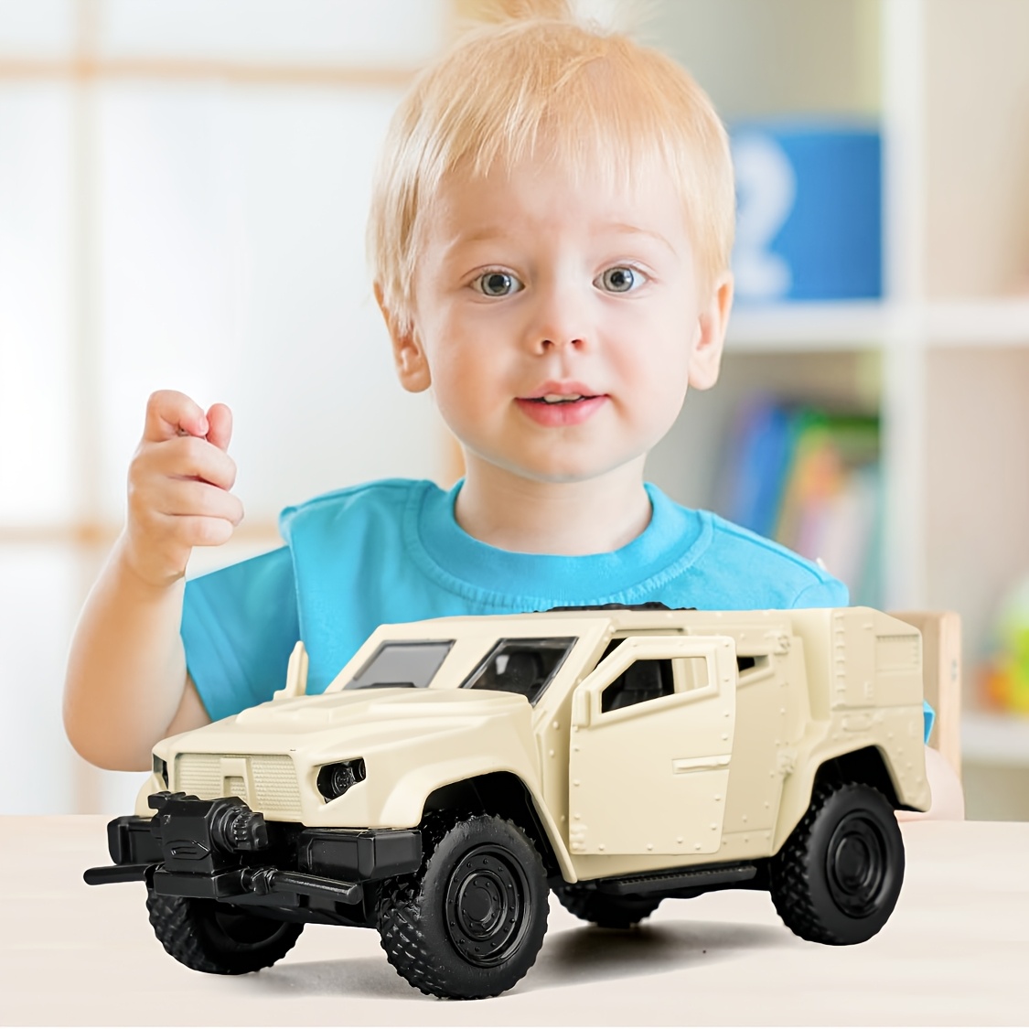 RIMZCITY 1/36 Scale JLTV Armored Car Police Car Model, Zinc Alloy Die-Cast Pull BackVehicles Kid Toys For Boy Girl Gift (Black)