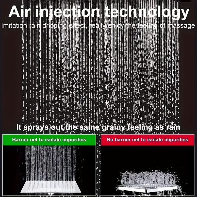 "Luxurious Rainfall Shower Head Combo: 8/12 Inch High Pressure & Handheld with 11 Inch Extension Arm – 5 Settings, Anti-leak Design, Height/Angle Adjustable" 23 Shower Head, 8/12 Inch High Pressure Rainfall Shower Head/Handheld Shower Combo With 11 Inch Extension Arm, 5 Settings Adjustable Anti-leak Shower Head With Holder/Hose, Height/Angle Adjustable
