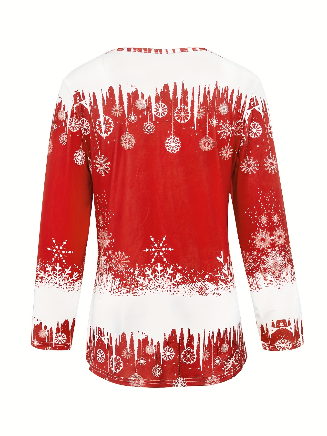 Pull De Noël Femme Manches Longues - Col V Et Fausse Fourrure - Style Festif Et Chaleureux