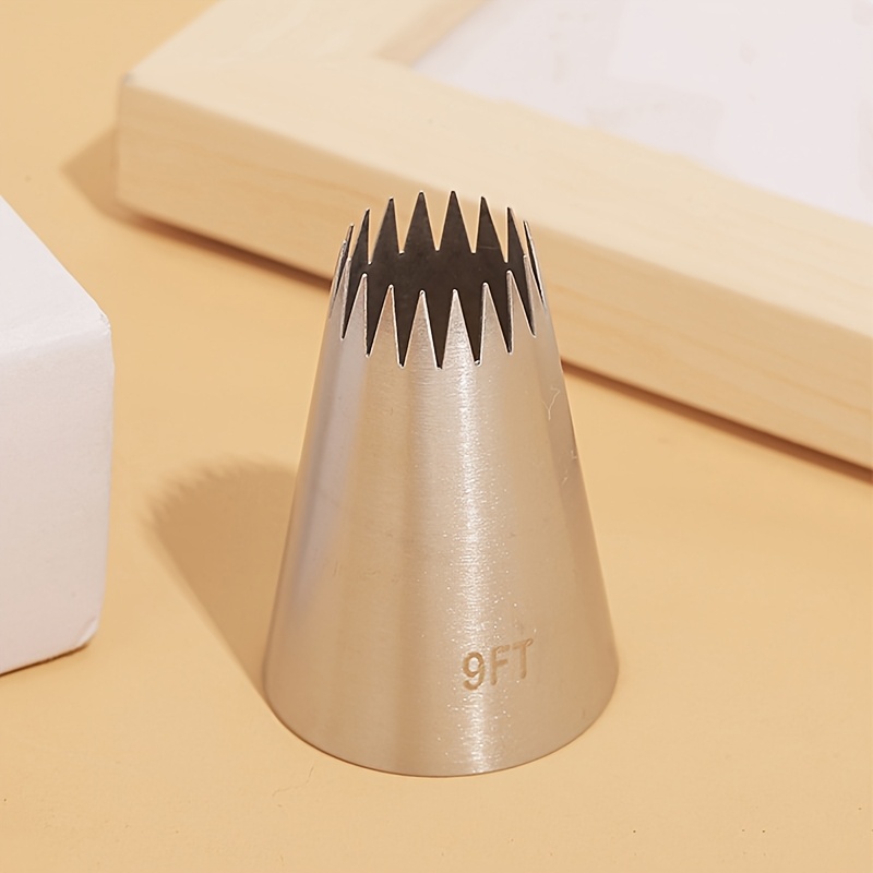 A Stainless Steel Multi-toothed Cake And Dessert Cream Decorating Nozzle For Baking, Suitable For And Piping