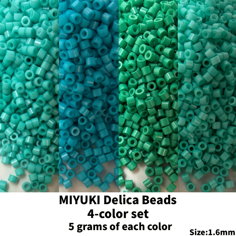 TEMU Palette de couleurs , lot de 4 couleurs, MIYUKI, total 3836 pièces, 959 pièces par couleur, total 20 , 5 par couleur, taille 1,6 mm/0,063 pouce,