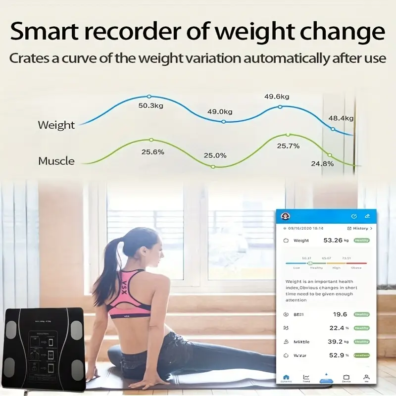uaeiui bathroom scale battery powered wireless non rechargeable with body fat monitoring for home use for women men details 3