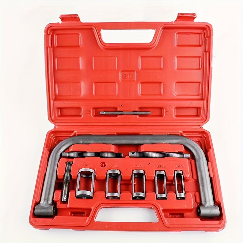 

Steel Valve Spring Compressor Tool Kit With Pliers And Precision Adapters – Manual Engine Valve Disassembly Set For Automotive Repair – No Battery Required