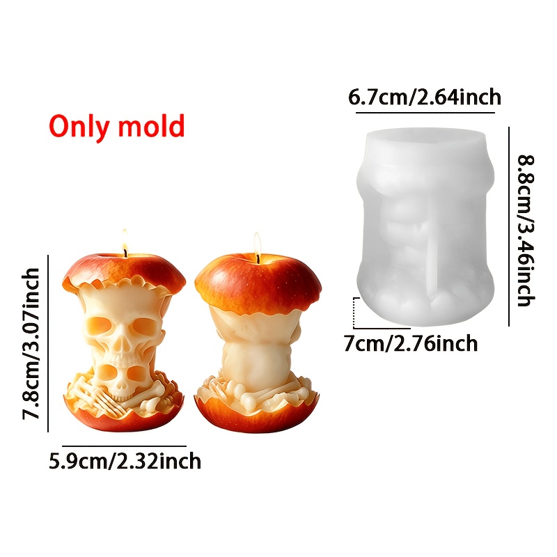 TEMU Resin Silicone Mold - Halloween Skeleton Silicone Candle Mold | High Temperature Resistant | Easy To Demold | Reusable | Suitable For Resin,