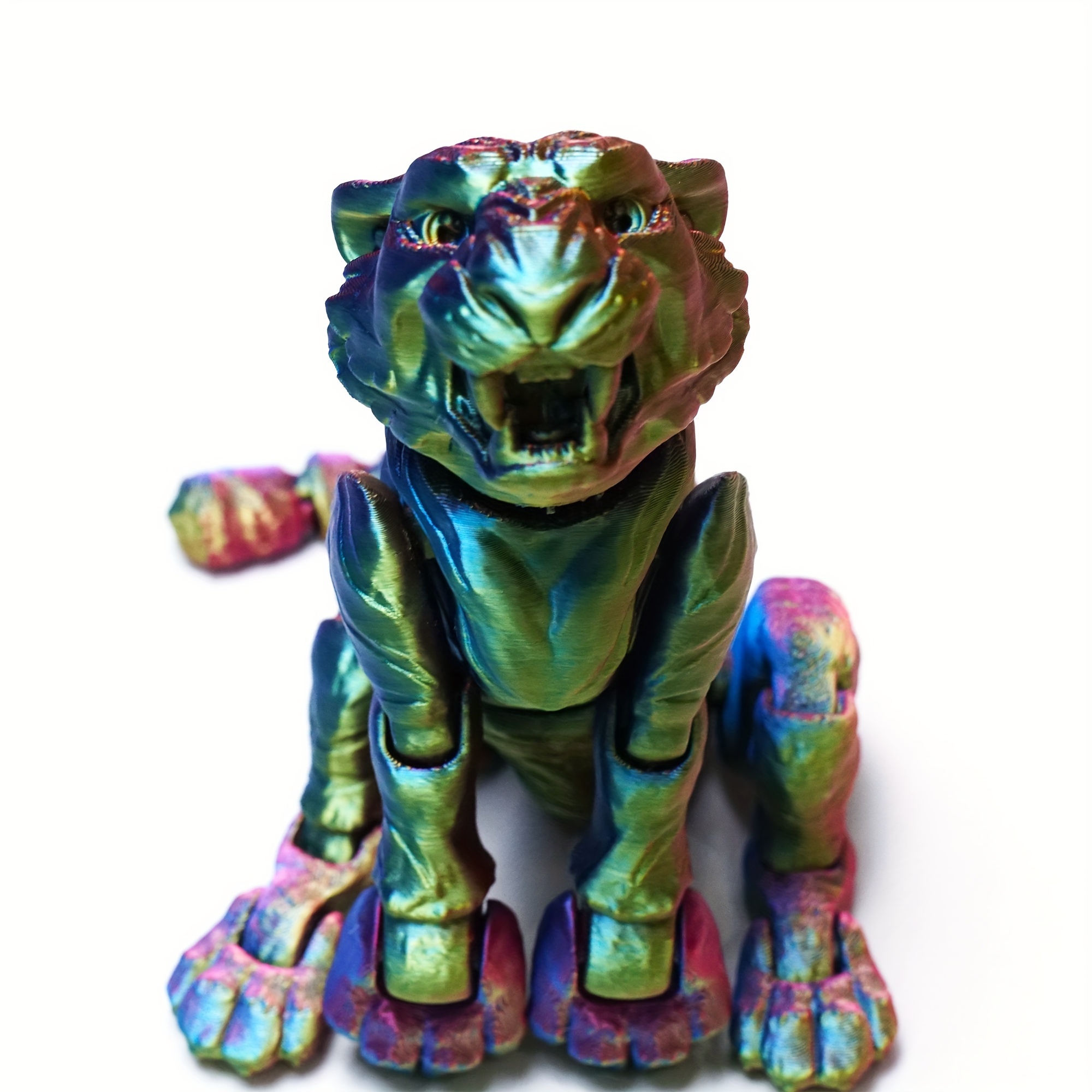 

Vibrant 3d Printed Tiger Figurine - Iridescent , Creative Decor, Halloween & Christmas Gifts