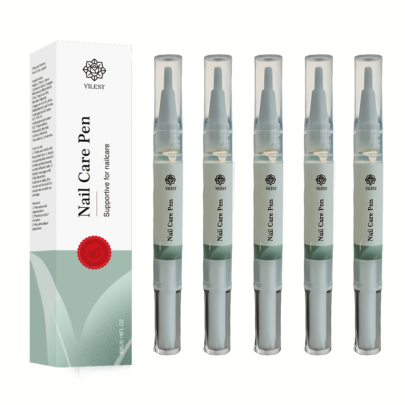 Image of 5pcs Of Nail Nourishing Oil, Containing Aloe Vera And Tea Leaf Oil, Provides Moisture For Nails, Healthy And Shiny Nails, Suitable For Daily Nail Care