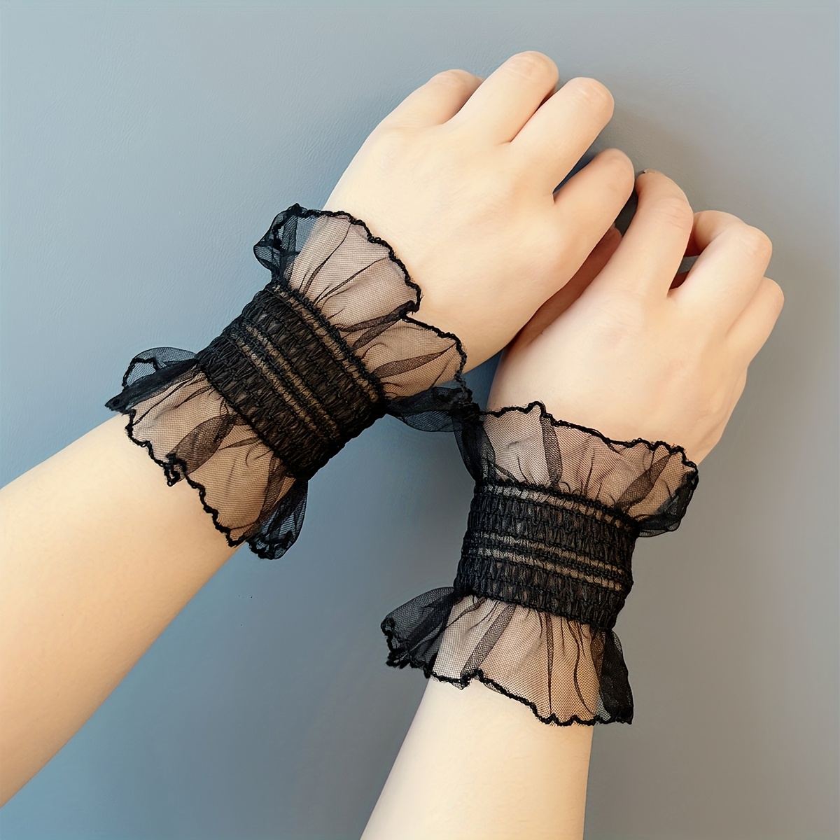 E-shop 1 Paar, Lolita Style JK Handgelenk Set Süße Handärmel Spitzenmanschetten Ärmelchen Manschettendekoration
