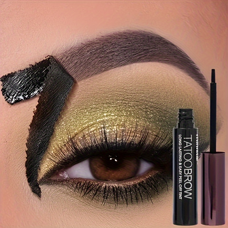 3pcs semi permanent eyebrow gel waterproof long lasting black brown tattoo easy peel off sweatproof brow tint for details 0