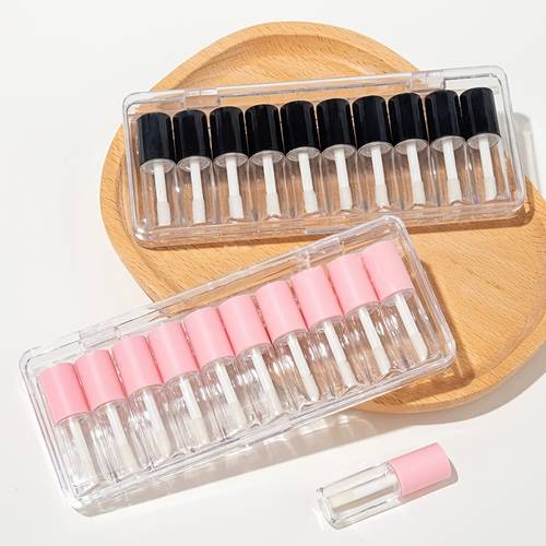 10pcs 3ml lip gloss tube empty bottles mini round refillable containers cosmetic packaging box set ideal for daily dispensing and diy cosmetic packaging materials
