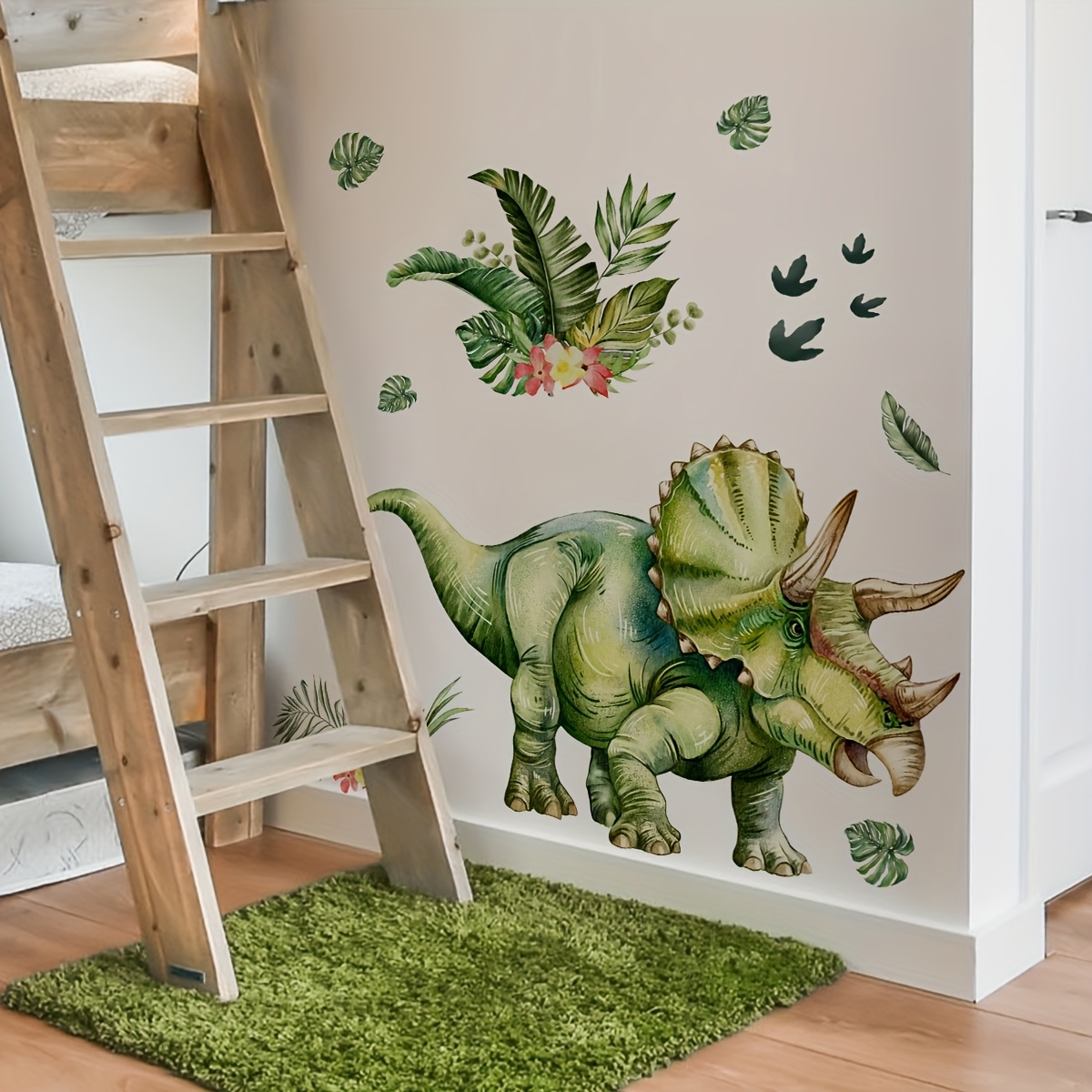   of two plant dinosaur wall stickers for bedroom living room background wall and   home decoration self   m16077 yj