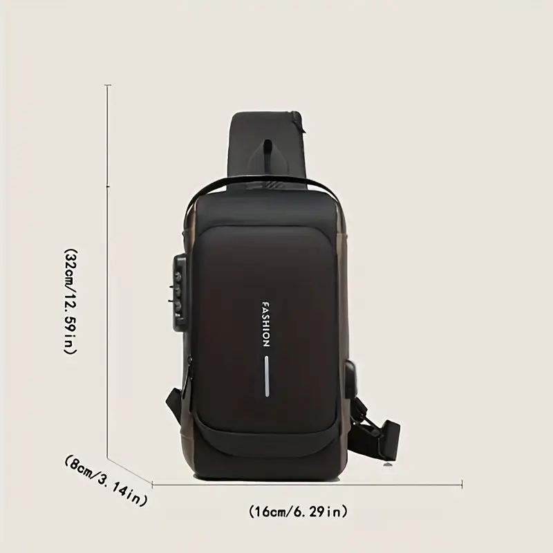 mens small motorcycle chest bag waterproof multifunctional anti theft shoulder bag with usb charging port details 0