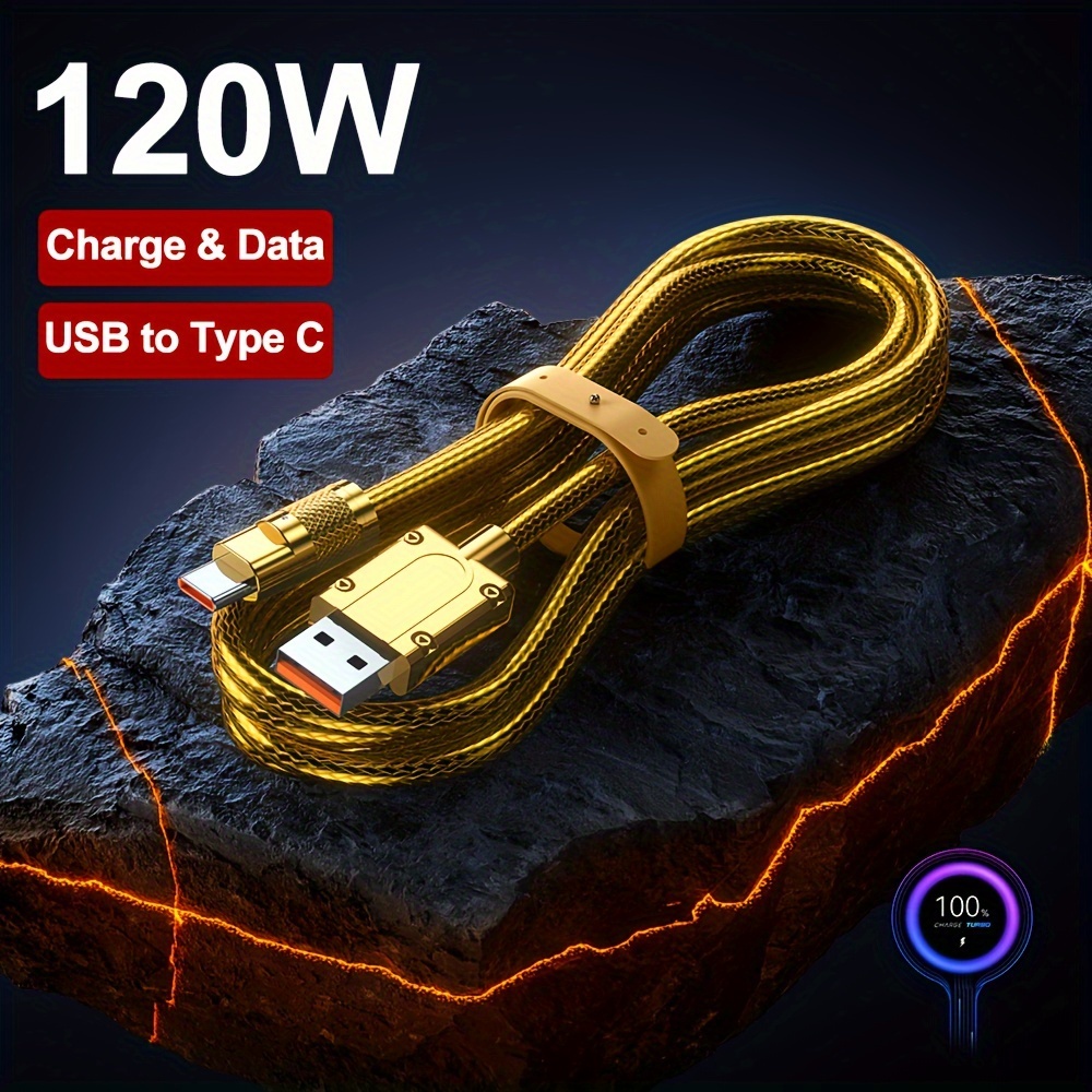 

120w Zinc Alloy Usb To Type C Cable Fast Charge Data Cable For Samsung Galaxy Moto Z2 Z3 Xiaomi K60 Huawei P60 For Iphone 14 Micro Series Phone Charger Usb C Cord