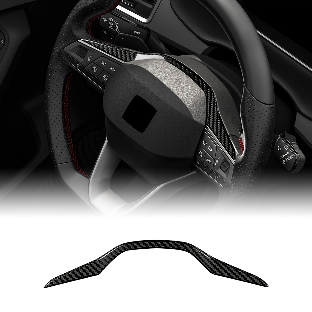 Image of Jupizeus Carbon Fiber Steering Wheel Decorative Strips | Suitable For Seat Series, Genuine Carbon Fiber, Black And Red Options, Fits Use