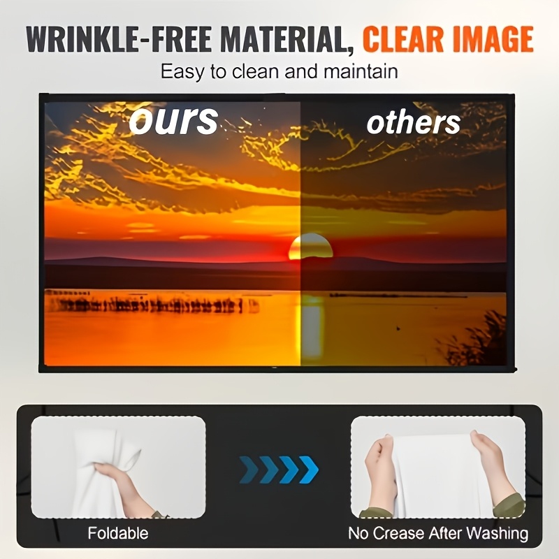 60-Inch Double-Sided Wrinkle-Resistant Projection Screen