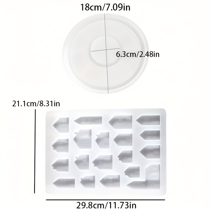 2pcs Miniature House Silicone Mold Compatible For Diy Soap Making, Resin & Plaster Casting - Realistic With & Door, Handmade Mini Homes For Dollhouse Diorama Decor, Irregular Shape Building (house)