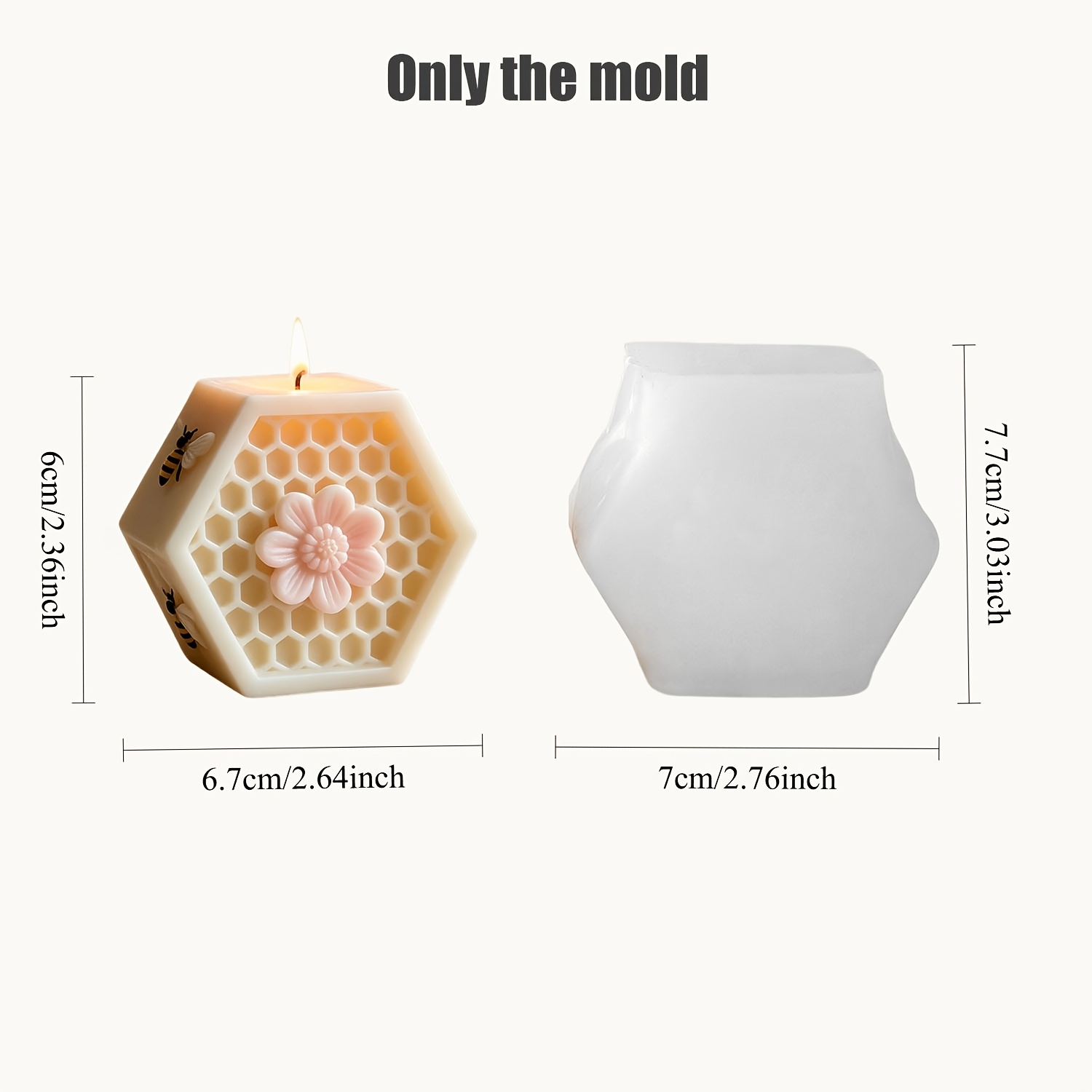 TEMU Stampo per candele a forma di d'api esagonale, a , diffusore profumato, stampo in silicone , silicone qualit�, facile da sformare
