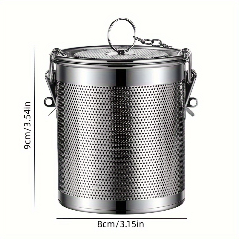 TEMU [customer Favorite] 1pc Stainless Steel Spice Infuser - Reusable Fine Mesh Strainer For Loose Tea, & With Extended Chain - Cooking, Brewing & Kitchen Use