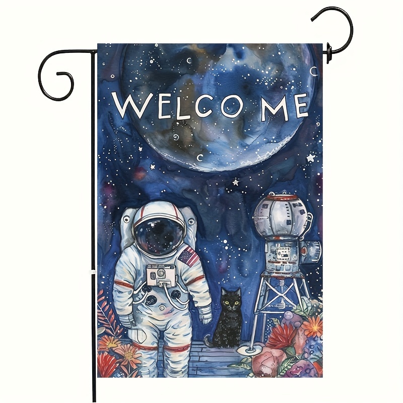 

1pc. Welcome Garden Flag, Outer Space Party Decoration, Party Flag, Home Decoration, Outdoor Decoration, Yard Decoration, Garden Decoration. Without Flagpole
