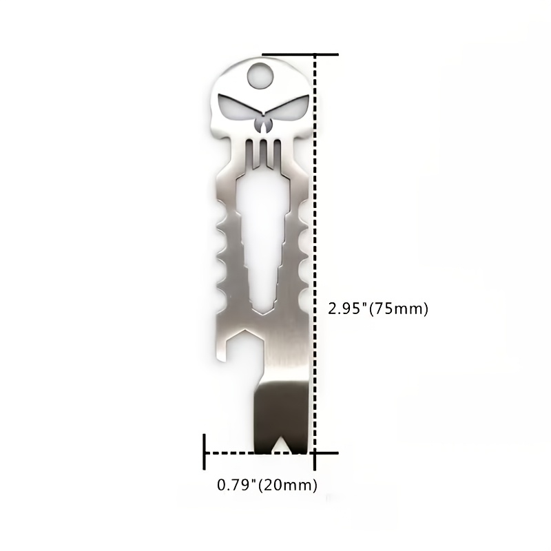 Titanium Alloy Skull-Shaped Multifunctional Keychain Tool