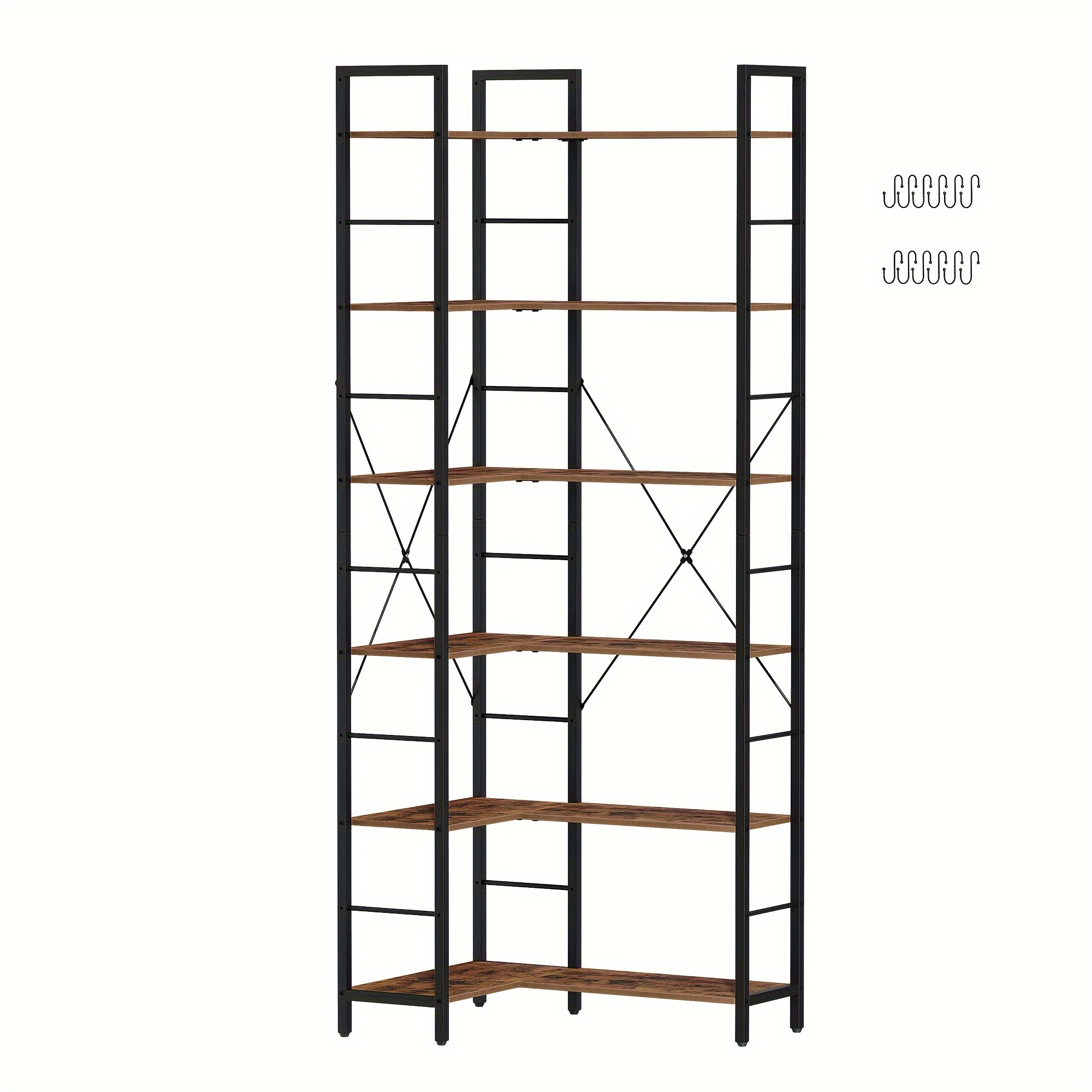 E-shop Winkel-Bücherregal Bücherschrank, Industrielle Regale, Moderne Hohe Bücherregale, Freistehendes Ausstellungsregal Lagerregal für Schlafzimmer,